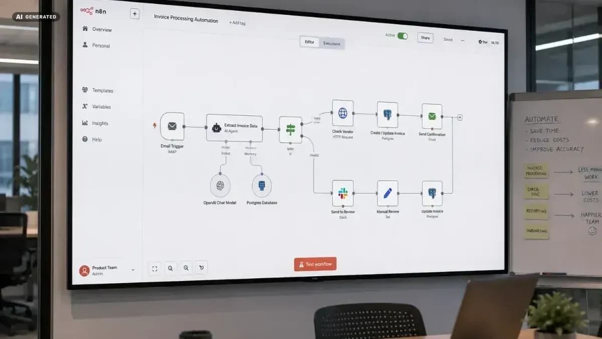 Automatisierungsworkflow auf Großbildschirm