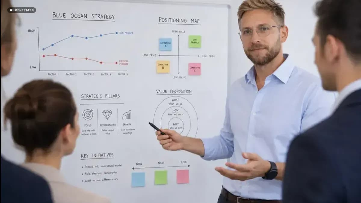 Oliver Kierepka moderating a product strategy workshop with a team